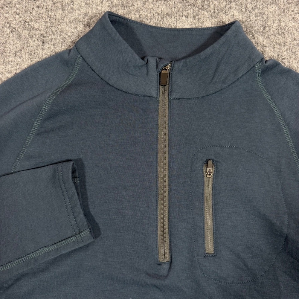 Free Fly Bamboo Quarter Zip Performance Pullover Mens M Blue EUC Activewear